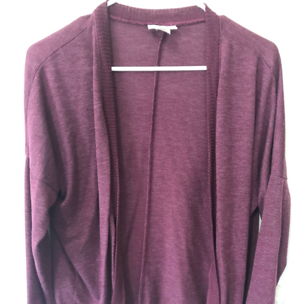 Purple cardigan sweater